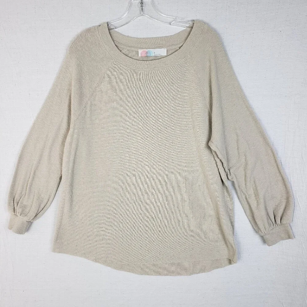 Free People FP Beach Sweater Tunic Cotton Knit Boho Minimalist size S Oversized